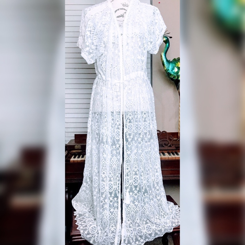 Beautiful white lace coverup